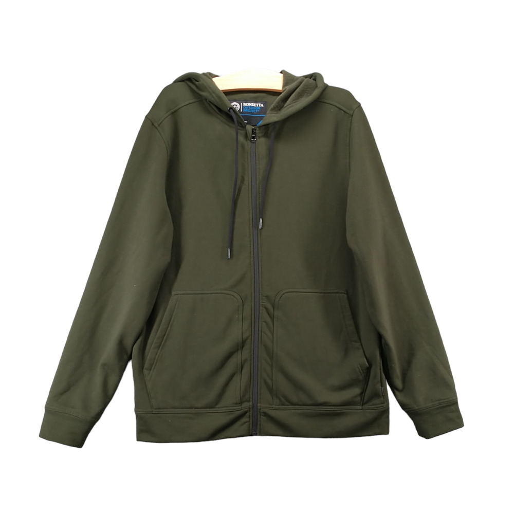 Mondetta Outdoor Project Men's Full Zip Hoodie Sweatshirt Green Medium Pockets